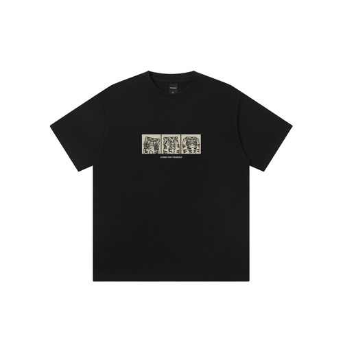 丛林老虎卡通老虎纯棉短袖T恤男