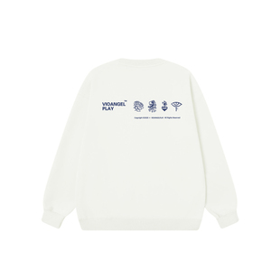 丛林老虎简约字母印花套头卫衣男女420g重磅宽松休闲情侣圆领上衣