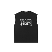 运动宽松休闲无袖 美式 T恤 背心夏季 丛林老虎高街潮牌复古纯棉男士