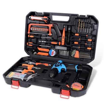五金工具套装充电电钻充电式木工工具箱电工维修组合套装锂电钻