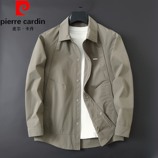 轻商务胖子休闲免烫外套 新品 皮尔卡丹加肥加大码 翻领夹克2026春季