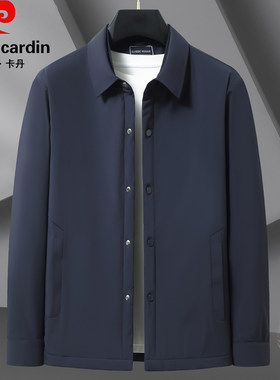 皮尔卡丹中年大码翻领棉服男士冬
