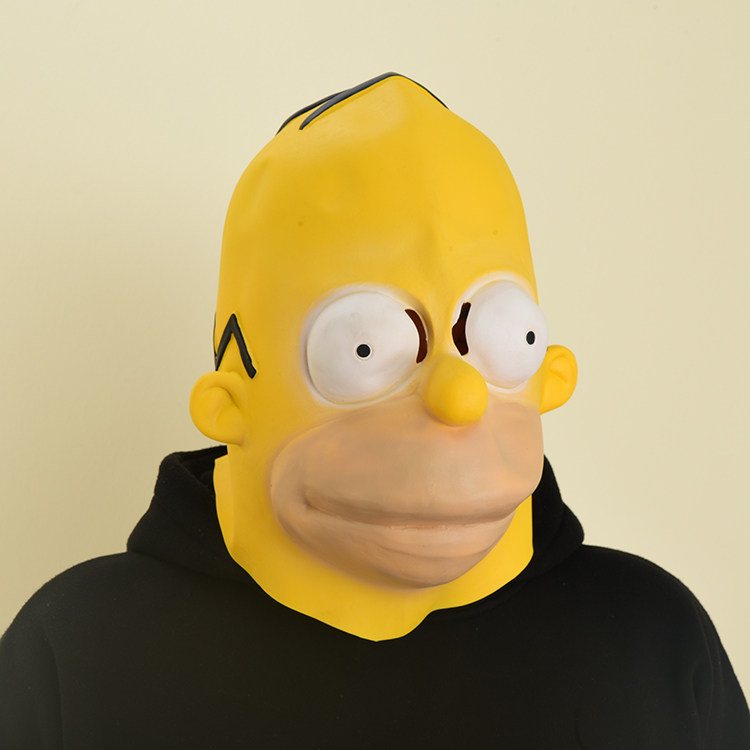 辛普森面具万圣节cospaly酒会化妆舞会派对抖音直播舞台表演道具