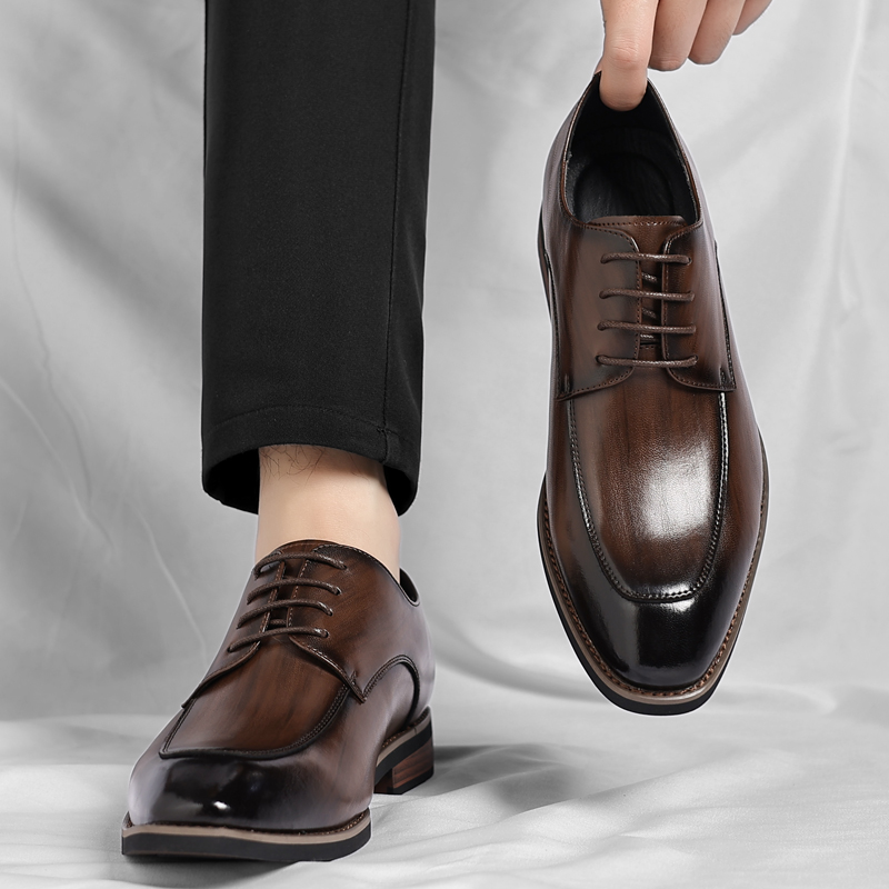 方头皮鞋男商务正装结婚新郎鞋