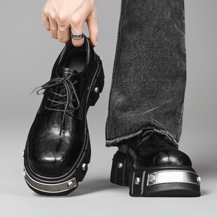 巴黎德比鞋男款真皮机能高级感厚底增高cleanfit小众铁头大头鞋