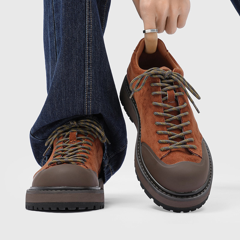 德训鞋男款反绒皮厚底增高登山徒步鞋复古工装鞋潮牌休闲德比鞋,流行男鞋,休闲皮鞋,淘宝优惠券,粉丝福利购,淘宝优惠卷