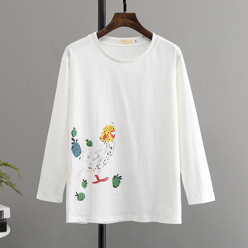 300 Pounds of fat MM Extra large size Women's wear Popular Autumn Korean Edition Ladies T-shirt printing Long sleeve Easy Elastic force jacketin the Women's clothing/Boutique , Large size women  category - from Buy2taobao.com to provide professional Taobao agent buy service