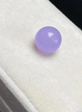 缅甸翡翠单珠冰种紫罗兰散珠玉珠子紫色翡翠DIY配饰手链项链配珠