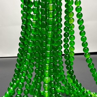 108颗正圆高冰龙石种天然翡翠佛珠项链冰种帝王绿项链玉石毛衣链