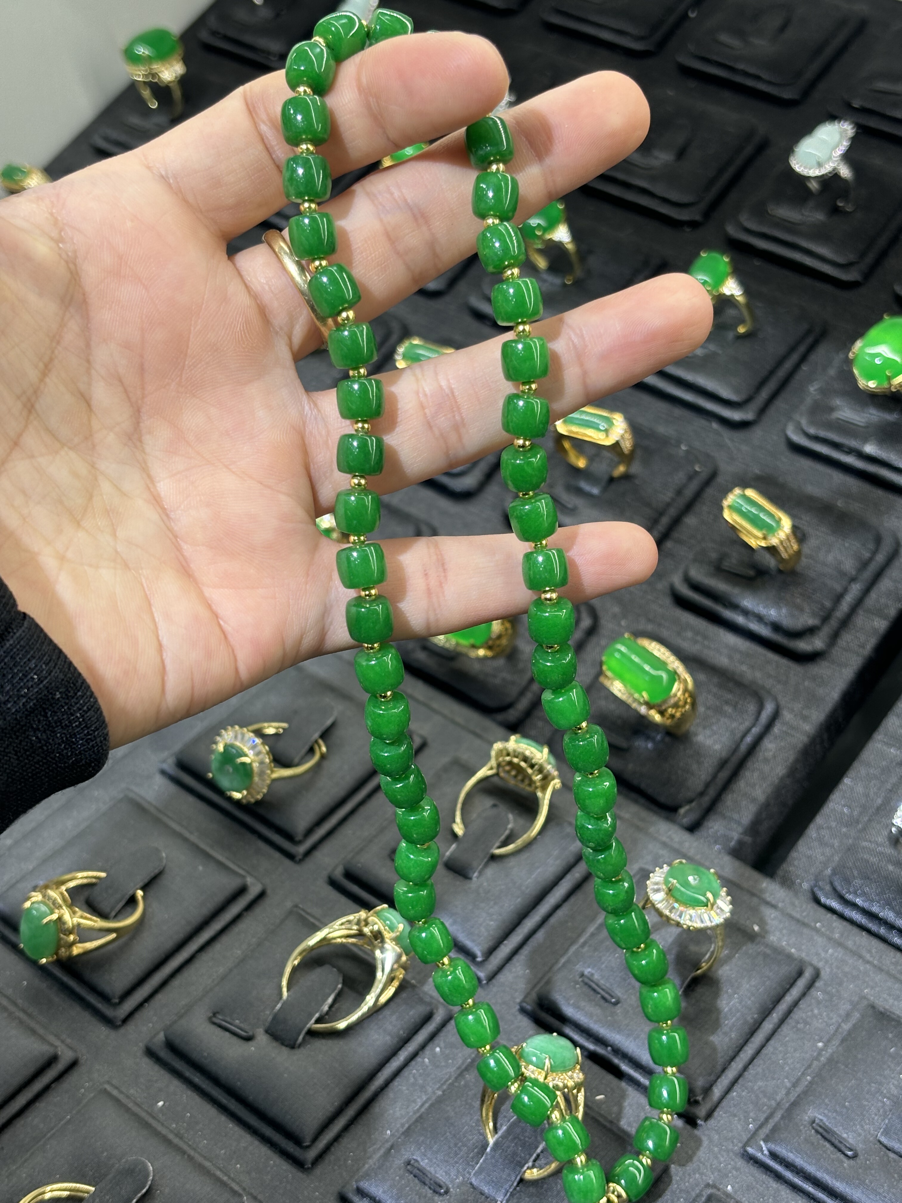 正品天然翡翠A货老坑冰糯种路路通财珠链项链中国风轻奢百搭挂件