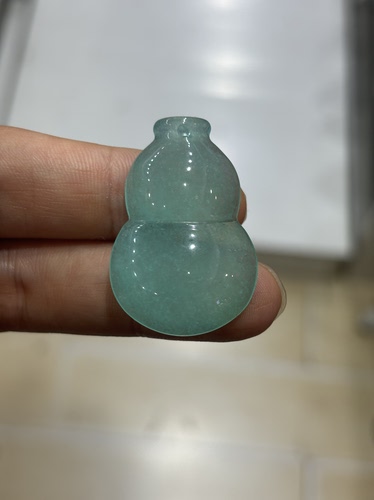 天然缅甸A货翡翠冰种蓝水葫芦吊坠女款玉石挂件项链坠子正品珠宝