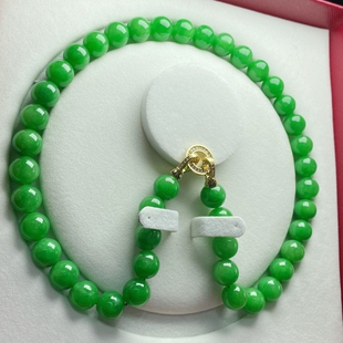 天然阳绿缅甸翡翠项链a货气质奢华阳绿翡翠颈链锁骨链妈妈链礼物