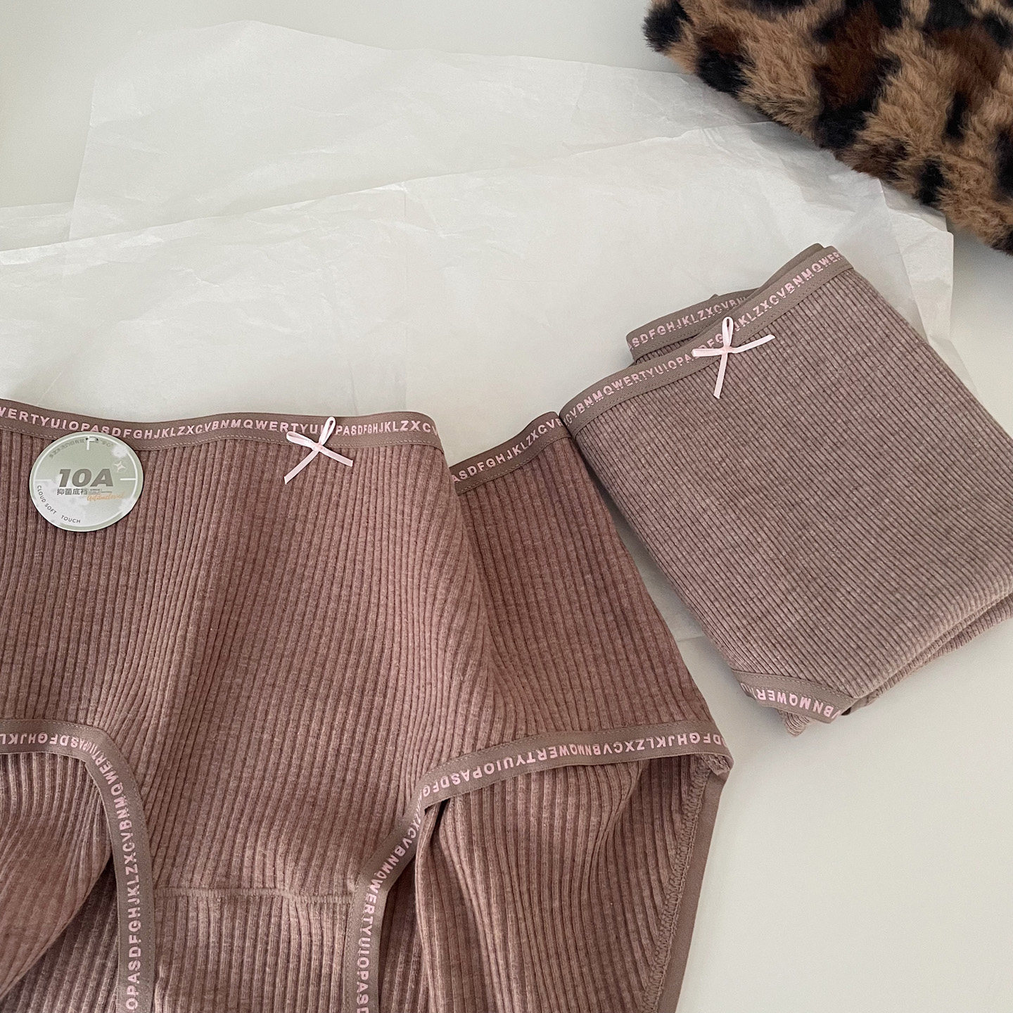 韩系简约可露丽配色螺纹纯棉舒适中腰10A抑菌裆部内裤女三角裤,女士内衣/男士内衣/家居服,女三角裤,淘宝优惠券,粉丝福利购,淘宝优惠卷