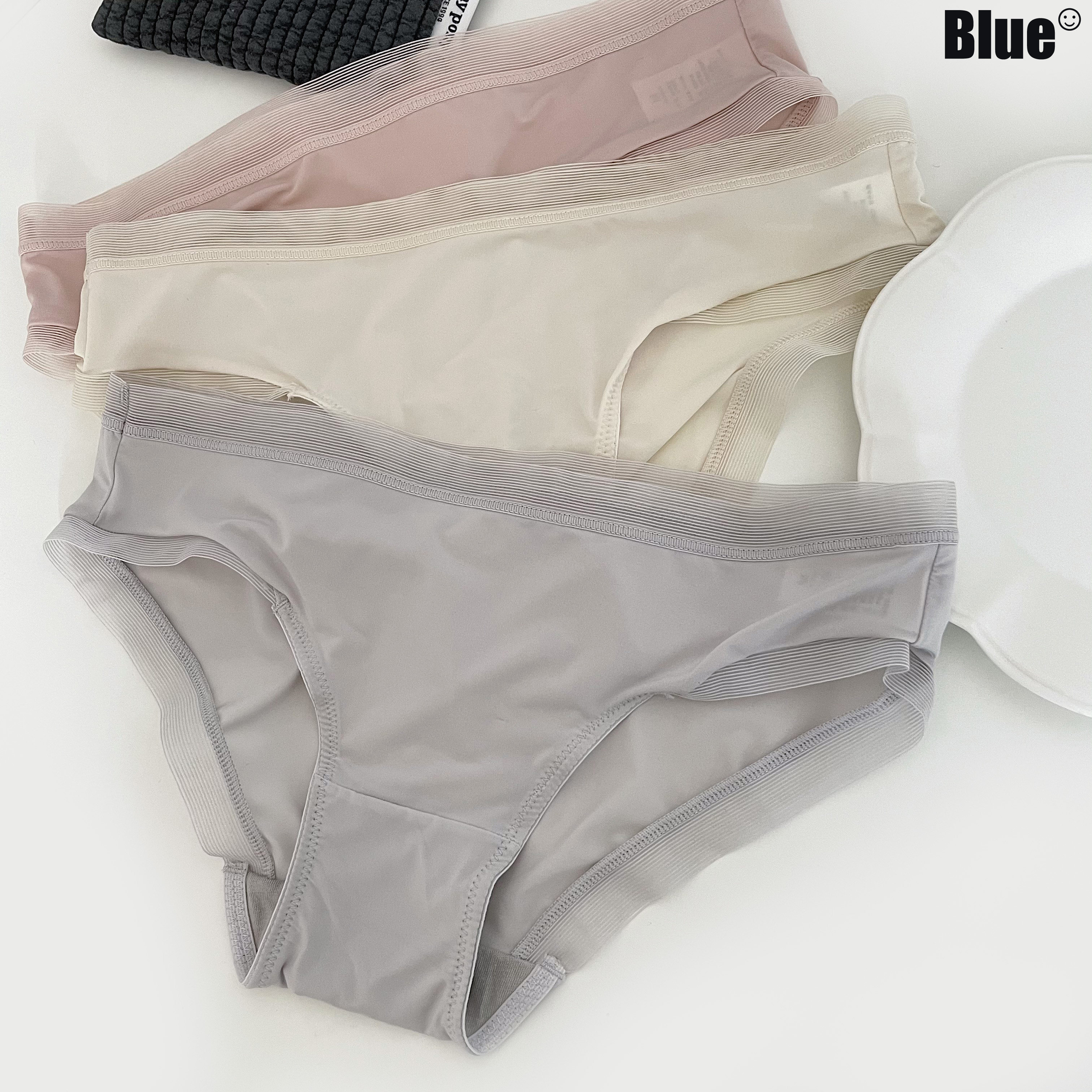 【blue不露】夏日裸感丝滑冰丝轻薄透气速干低腰女士内裤女三角裤