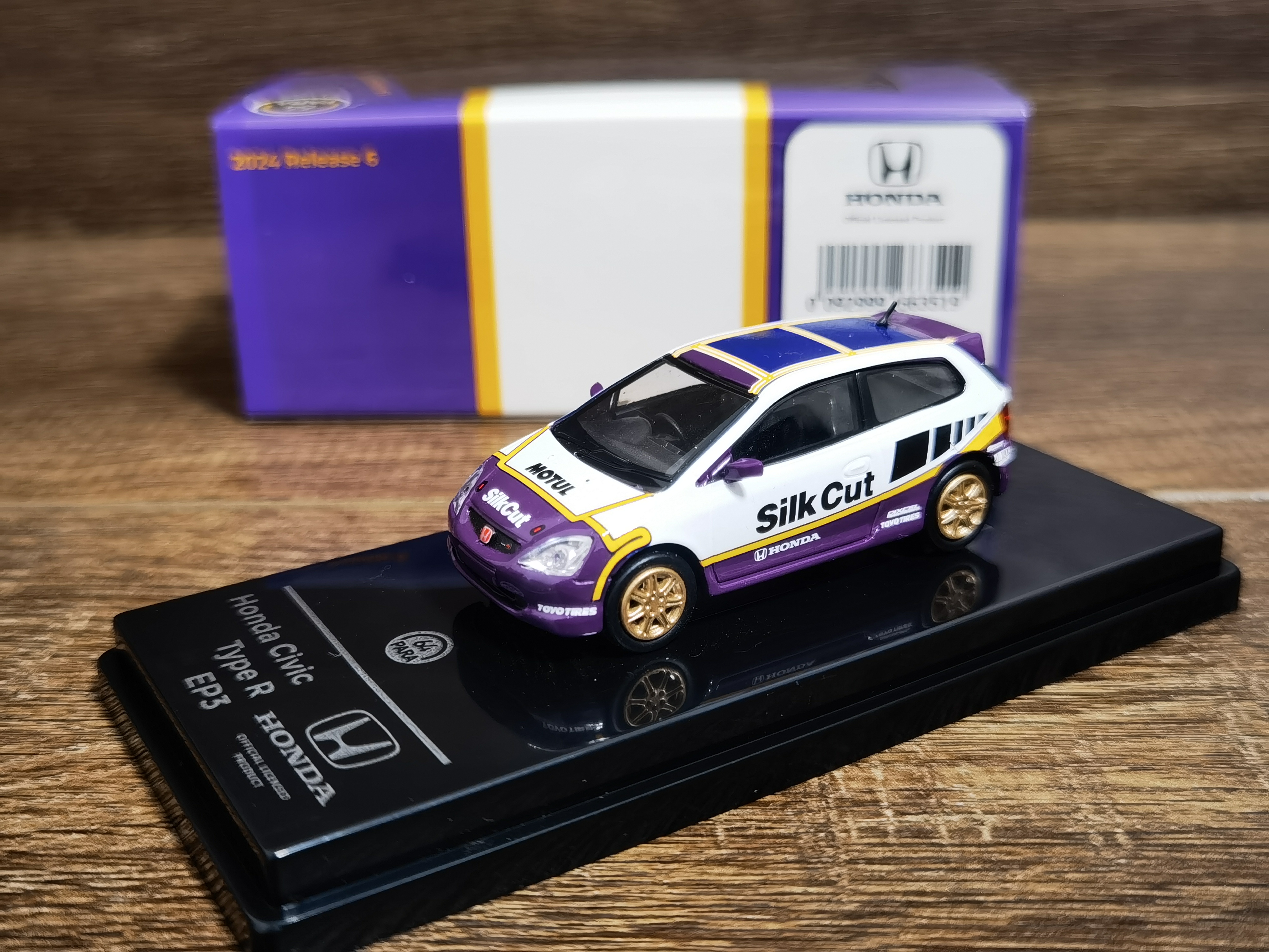 PARA 1:64 本田思域Type R EP3 Silk Cut Civic合金汽车模型礼品