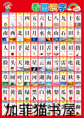 婴儿早教认字墙画无声挂图