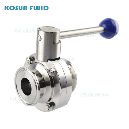 304不锈钢卫生级蝶阀食品级管道配件快装接口卡箍卡扣式连接手动