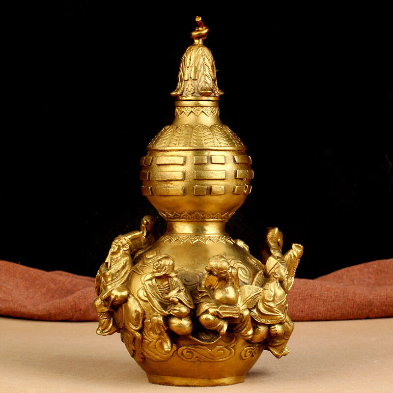 金苑祥铜葫芦摆件家居供奉用品铜制工艺品八仙过海铜葫芦福禄包邮