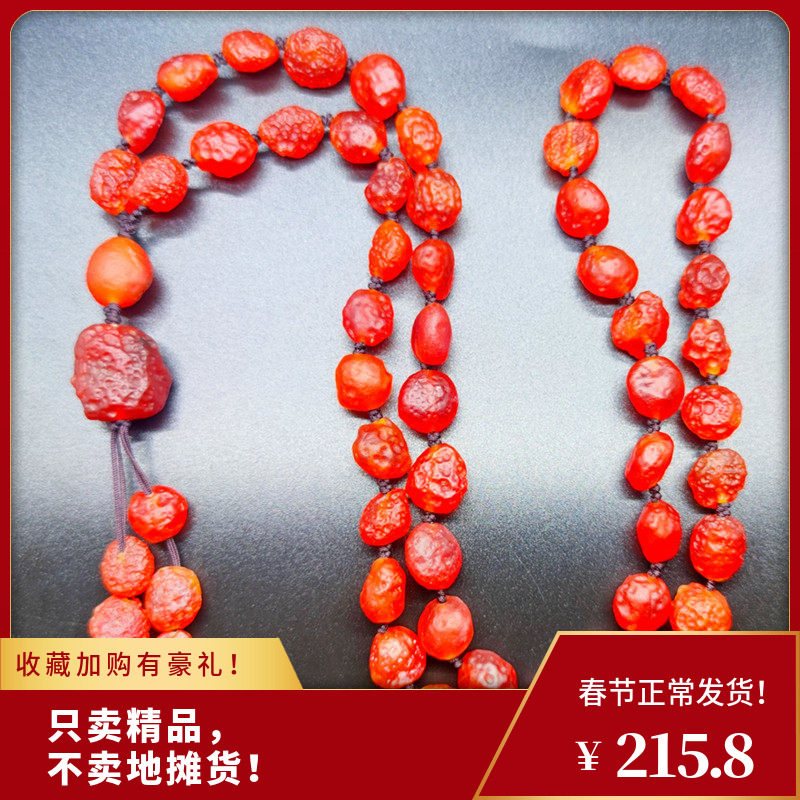 天然内蒙阿拉善红玛瑙原石项链戈壁滩玉石项链纯色长款毛衣链男女