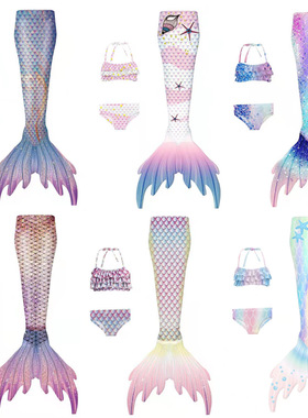 baby girl little mermaid tails swimming swimsuit bikini set