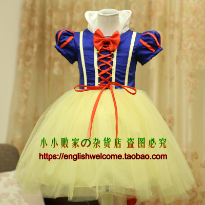 kids christmas Costume girls snow white princess dress gift