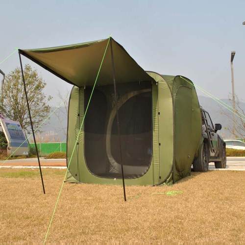 自动化速开三自驾游车尾帐篷免搭建4到6人户外车尾延伸型在防雨帐