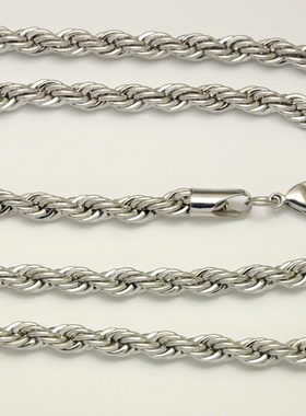 麻花钛钢饰品不褪色项链