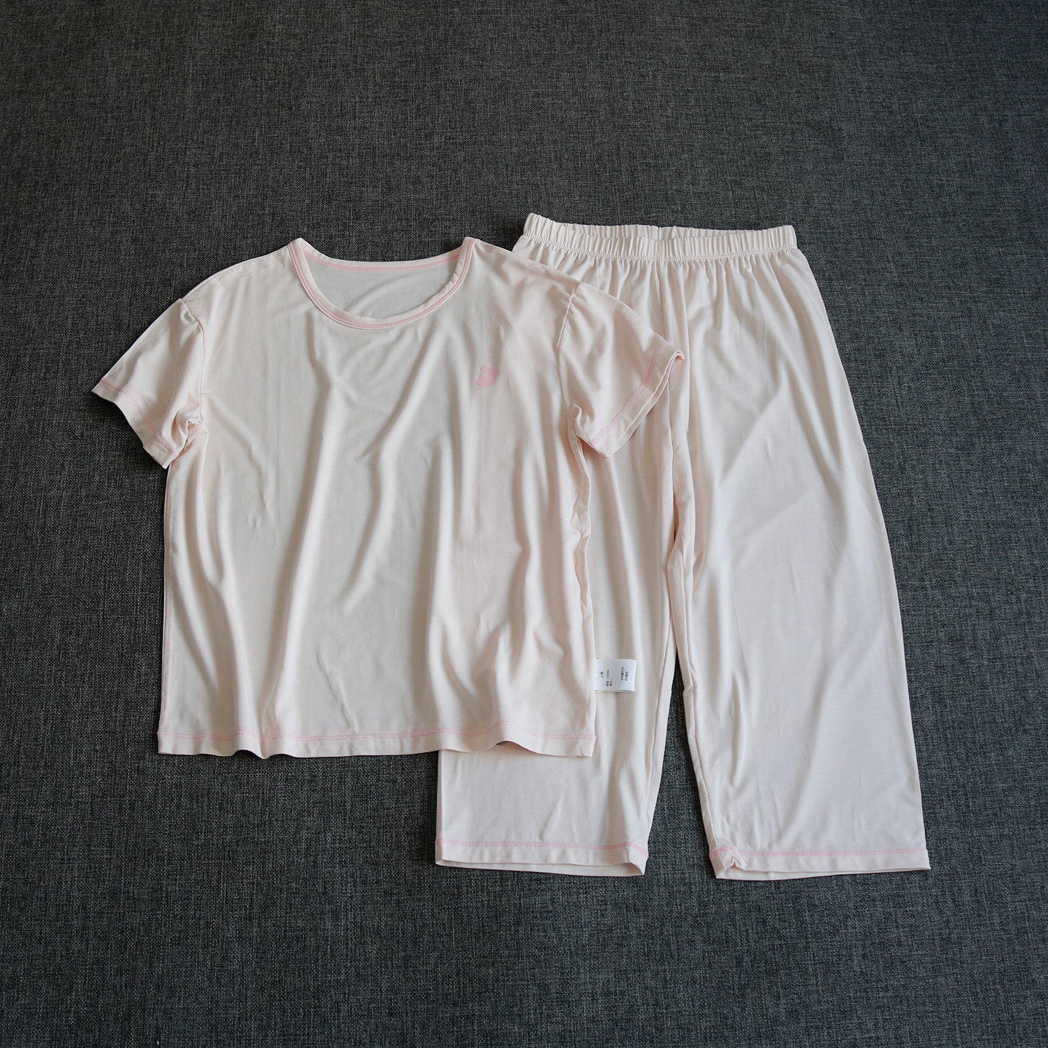 儿童家居服短袖套装莫代尔冰丝纯色男童夏薄款女童空调服宽松柔软