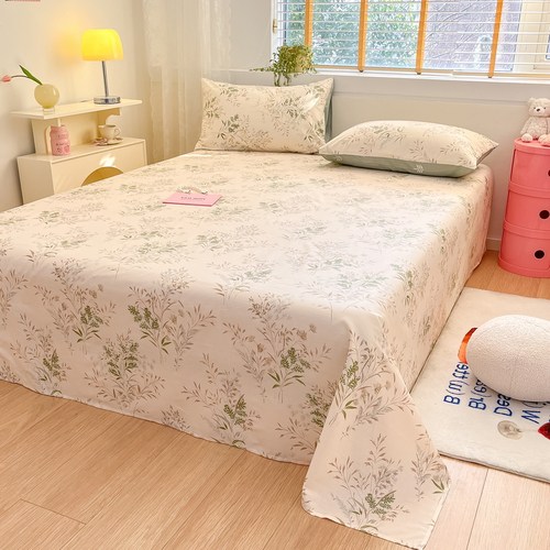 全棉亲肤简约小清新床单单件被单