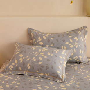 简约纯棉加厚磨毛枕套一对装 枕头套 48x74cm单人100全棉枕芯套冬季