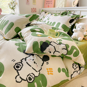 可爱卡通全棉床上四件套100纯棉亲肤儿童被套床单三件套ins风床品