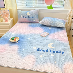 A类乳胶凉席三件套夏季新款冰丝席子1.5m1.8米可水洗折叠空调软席