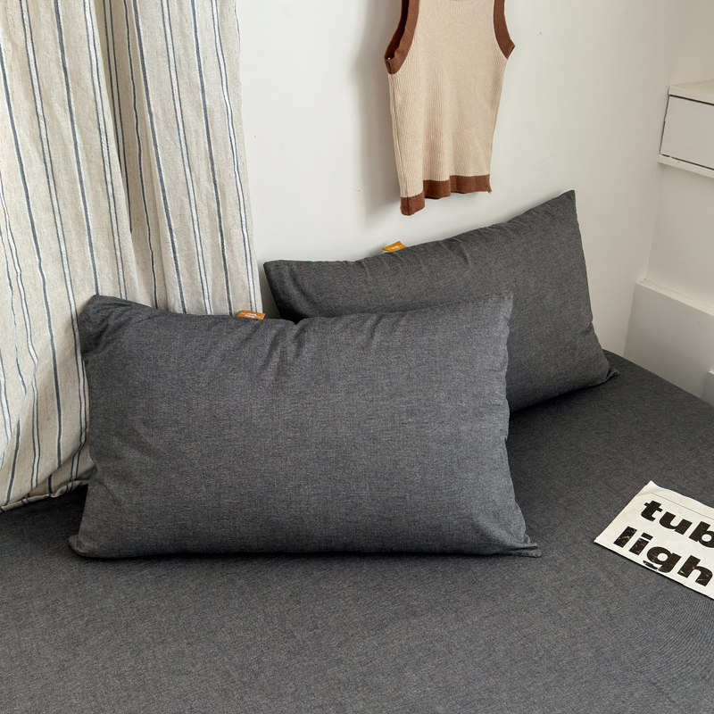 100全棉枕套一对装48x74cm纯棉水洗棉ins简约A类单个枕头套枕芯套