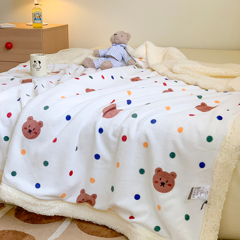 牛奶绒羊羔绒毛毯小盖毯午睡毯子