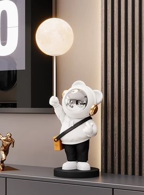 网红摆件宇航员月球灯落地摆件电视悬空柜客厅玄关轻奢家居装饰品