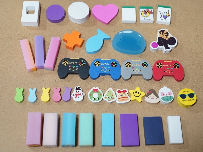 你没看错橡皮擦按斤卖!大厂学生各类卡通大小形状尺寸瑕疵橡皮擦