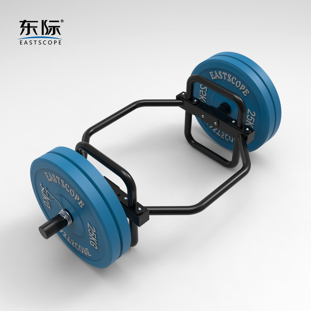 东际大环形曲杠奥杆助力健身硬拉耸肩提拉六角大孔通用杠铃杆器械