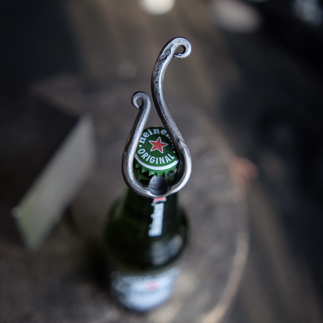 东际器物工作室原创设计作品纯手工锻造不锈钢开瓶器啤酒启瓶器