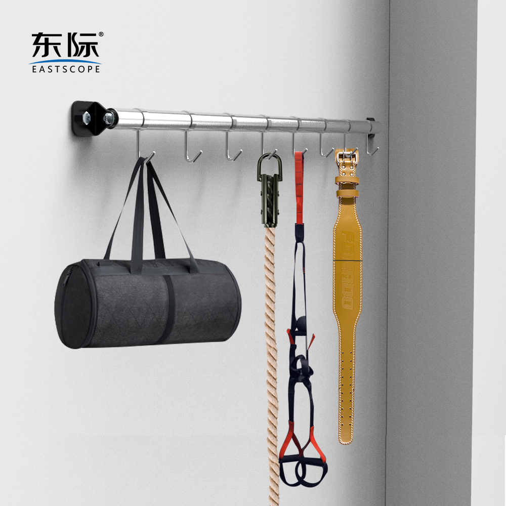 东际不锈钢墙装壁挂收纳架活动挂钩悬挂带挂甩绳架子健身小件挂架