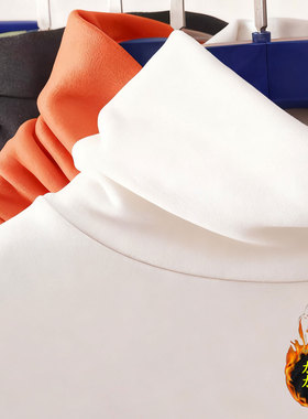 加厚加绒长袖T恤男士保暖高领双面绒修身F德绒打底衫内搭纯色上衣