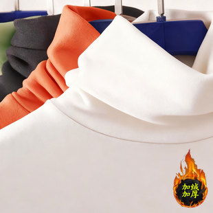 F德绒打底衫 保暖高领双面绒修身 内搭纯色上衣 T恤男士 加厚加绒长袖