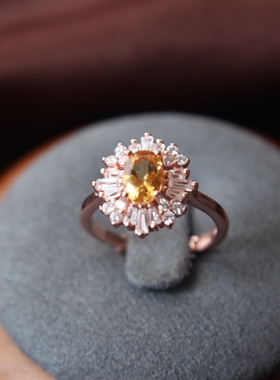 绿宝石天然925纯银黄宝石