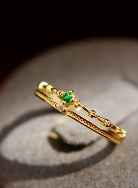 925纯银戒指祖母绿戒指925纯银