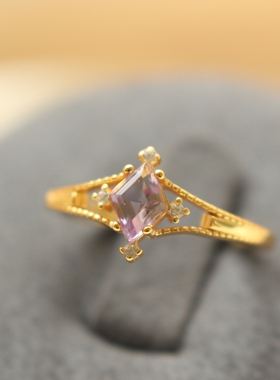 戒指玉绾紫水晶新款清新