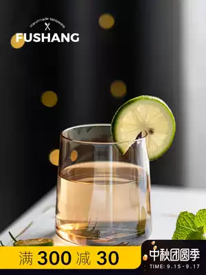 ins transparent glass water cup cold water cup fruit juice cup female cold drink household wine glass colorful high temperature Cup Milk Cup