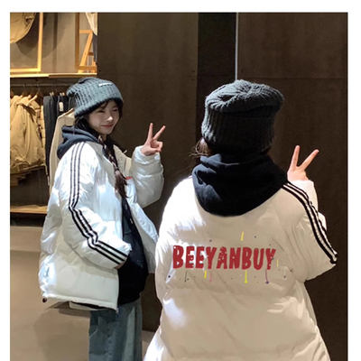 季保暖棉衣白色加厚面包服外套