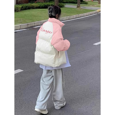 穿搭小个子不臃肿棉服外套女