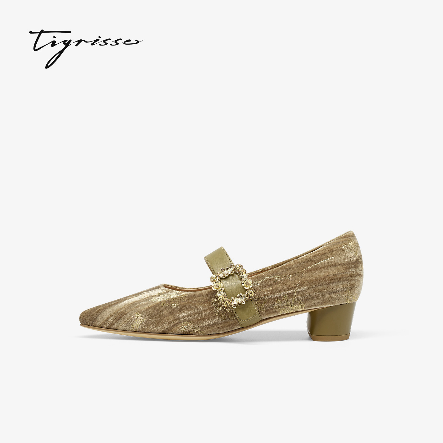 小步舞曲蹀愫26春新款法式复古丝绒玛丽珍鞋方钻扣单鞋T76137A-01,女鞋,玛丽珍鞋,淘宝优惠券,粉丝福利购,淘宝优惠卷