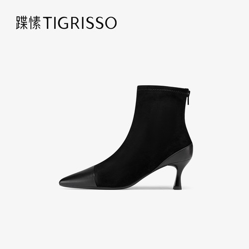 蹀愫时尚优雅尖头高跟女鞋时装靴