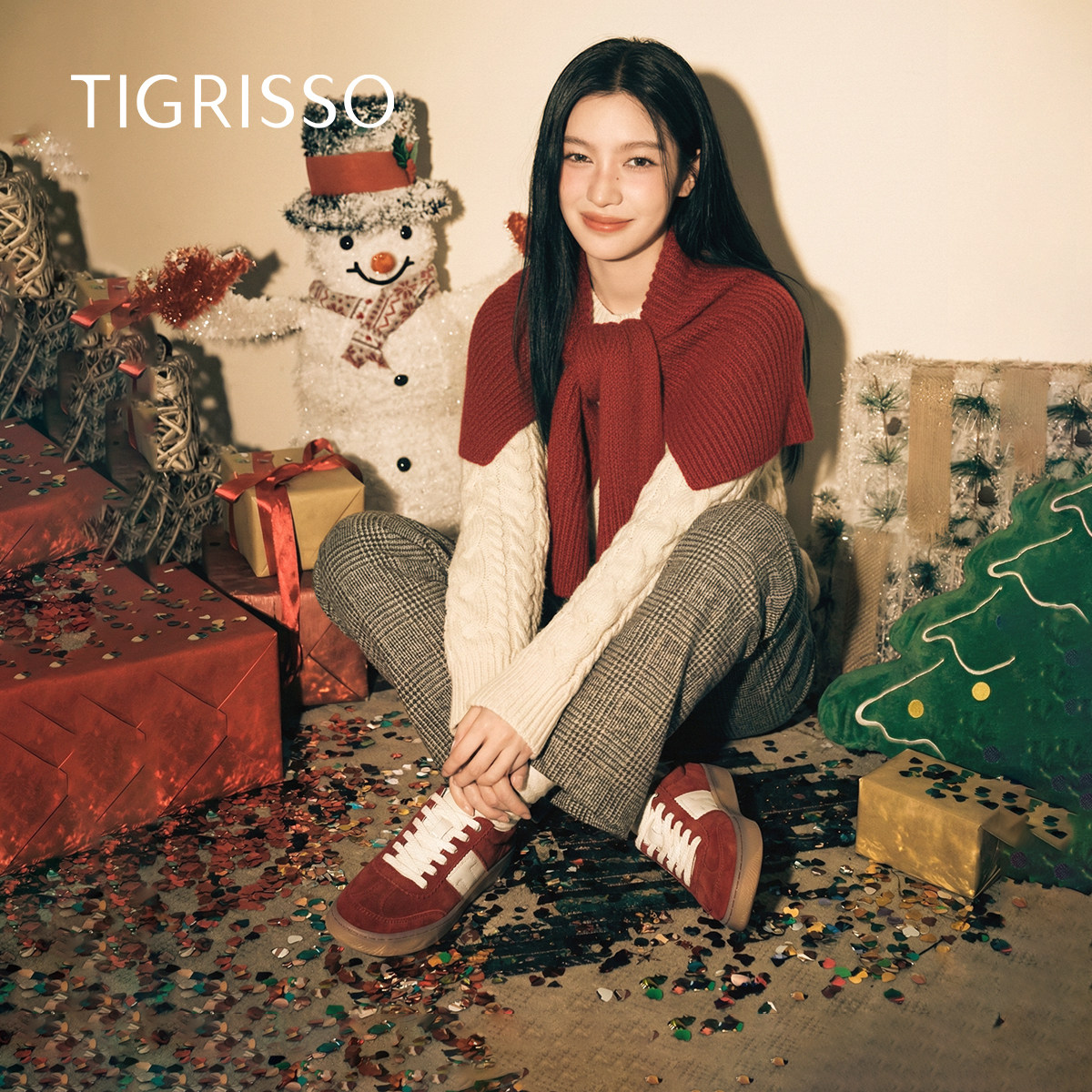 张婧仪美洋明星同款糖果德训蹀愫增高3.5运动薄底休闲鞋红色鞋子